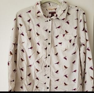 Bird Pattern Button Down Shirt